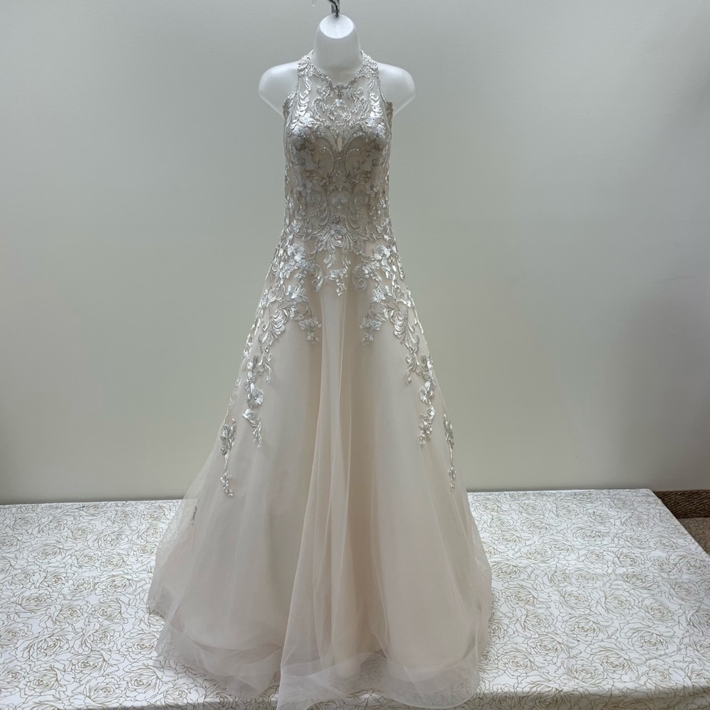 NWT Mon Cheri Halter Beaded Lace Bridal Gown